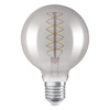 Dekoratívna LED žiarovka G95 Sphere E27 7,8W = 30W 360lm 1800K teplá biela 320° Smoke Filament Dimmable Vintage 1906 Osram