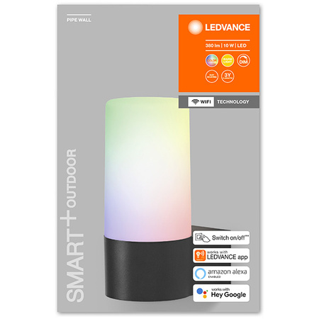 Inteligentné nástenné svietidlo LED 10W 380lm 3000K, teplá biela RGBW Dimmable Grey SMART+ WiFi Pipe Multicolor Ledvance