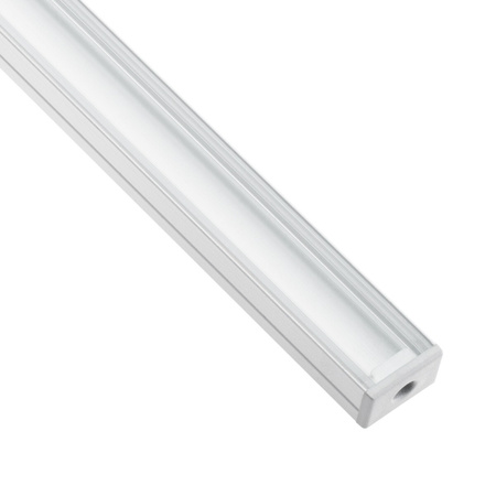 eloxovaný hliníkový profil pre LED KM35 Silver Povrchová montáž 1 m + priehľadný kryt + koncovky