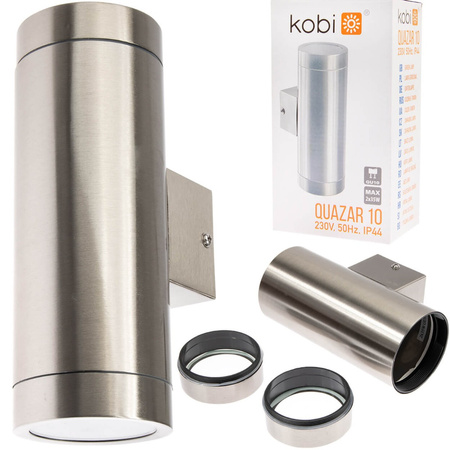 LED QUAZAR 10 GU10 IP44 KOBI ALUMÍNIUM CHROME fasádne svetlo smerom hore dole