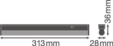 Lineárne pásové svietidlo 4W 400lm 3000K, teplá biela biely Batten Ledvance