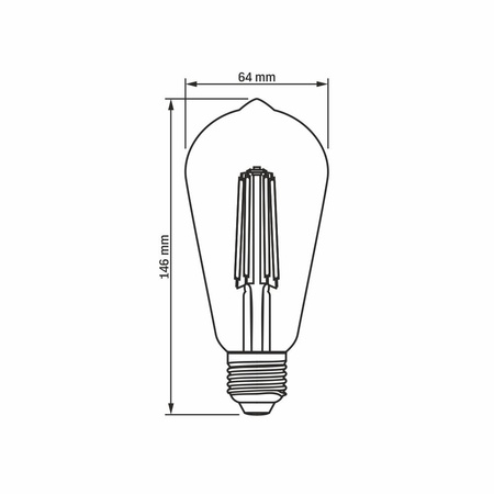 LED žiarovka E27 ST64 Edison 6W = 50W 630lm 4000lm neutrálna biela 360° FILAMENT Stmievateľná Videx