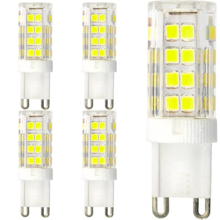 5x LED žiarovka G9 kapsula 5W = 40W 460lm 6500K studená biela 360° LUMILED
