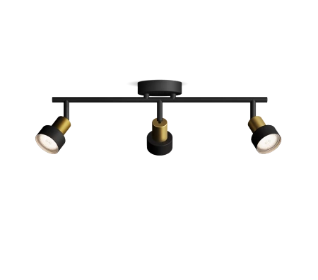 Reflektorové stropné svietidlo 3x GU10 čierne-medený vodič Philips