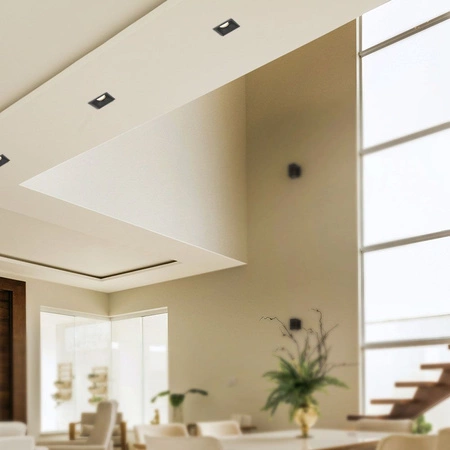 Zapustené bodové svietidlo HALOGEN Square GU10 Black Videx