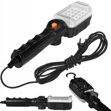 Dielenské LED garážové svetlo 12W 6500K studené na 5m kábli čierne Masterled