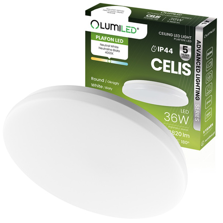 LED stropný plafón s povrchovou montážou 36W 4000K CELIS Round IP44 ALS LUMILED