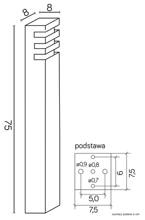 Vonkajšia stojaca lampa RADO 1 DG E27 75cm Su-Ma