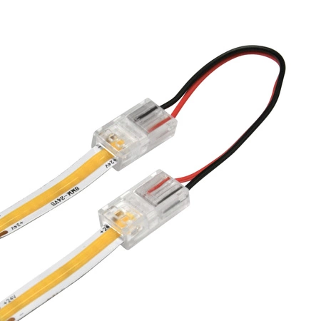 Konektor pre LED COB pásky Uhlový flexibilný obojstranný 2pin 8mm biely Sanico Goldlux