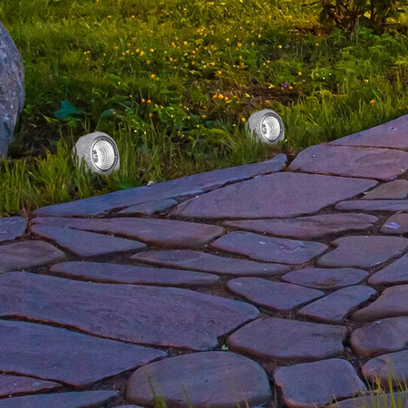 Solárna LED záhradná kamenná lampa 0,06 W 6500K studená so súmrakovým senzorom sivá IP44 Masterled