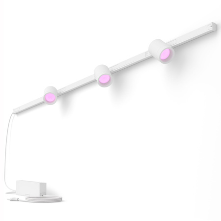 Sada nástenného osvetlenia Rail Kit 150 cm + 3x LED reflektor 15,6 W 1530 lm IP20 biely a farebný Ambiance RGB + TW White Smart SMART Zigbee Bluetooth Perifo Philips HUE