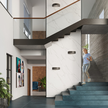 Nástenné svietidlo Nástenné svietidlo E27 Polkruhové čierne Moderné svietidlo Atena Sollux