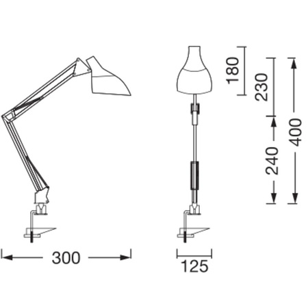 Stolná lampa Stolné svietidlo Stojanový klip Nastaviteľný E27 Čierny USB-C Kancelárska linka Ledvance