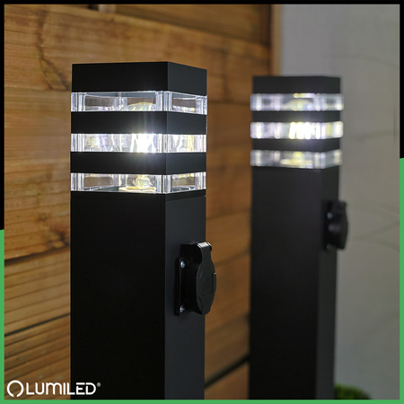 Vonkajšie stojace stožiare E27 LED Záhradné svietidlo so zásuvkou TAXUS 2 60cm LUMILED