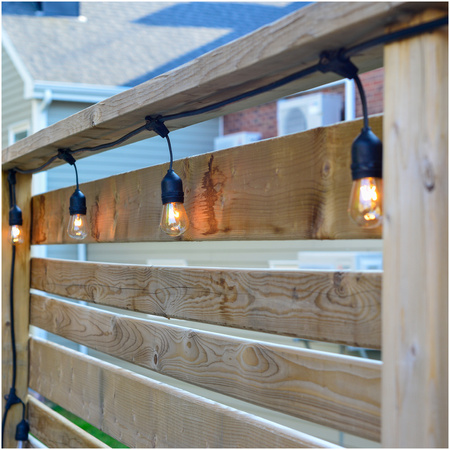 Vonkajšia záhradná svetelná reťaz 500lm 2700K teplá biela 20x E27 Black IP44 20m Baja Kobi