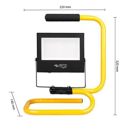LED reflektor Halogén 50W 4000lm 4500K neutrálna biela 120° IP65 Čierna žltá Vega Masterled