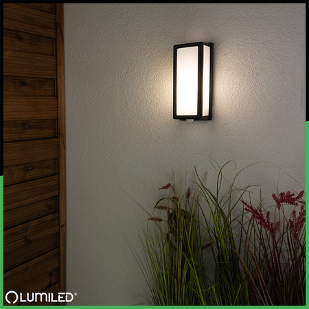 Záhradné svietidlo E27 Obdĺžnikové nástenné svietidlo DOMLO LUMILED Senzor pohybu