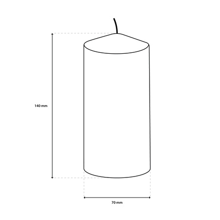 Tradičná cylindrická sviečka 14 cm biela