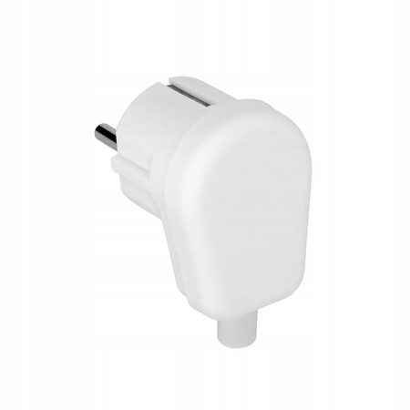 Elektrická uhlová zástrčka UNI-SCHUKO s uzemňovacím pásikom biela ORNO