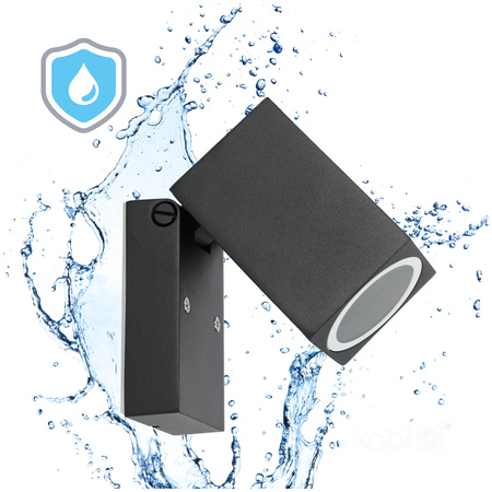 Záhradné vonkajšie nástenné svietidlo GU10 IP44 Black Quazar Kobi