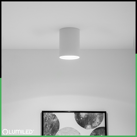 HALOGEN Spot Tube Movable Round White 115mm + LED žiarovka GU10 6W 120° 4000K AMAT-L LUMILED