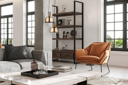 Zlaté priemyselné závesné stropné svietidlo E27 AMALFI L 8381 Nowodvorski