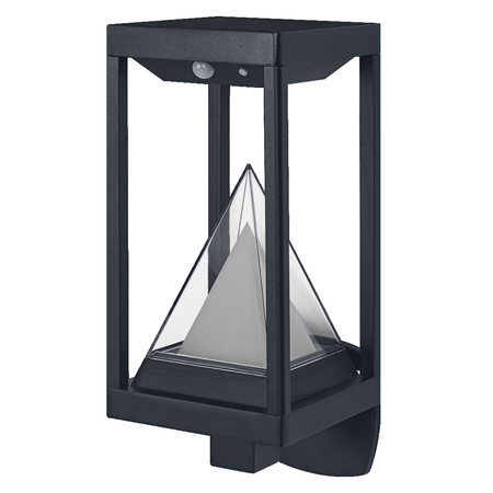 Vonkajšia solárna lampa Inteligentná fasádna nástenná lampa 6W 400lm 3000K teplá biela RGB+W Stmievateľná IP44 Čierna SMART+ Bluetooth Alps Ledvance