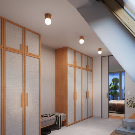 Solis Peach Puff SL.1407 Sollux G9 Stropné svietidlo pre povrchovú montáž Prírodné drevo Biela SL.1407 Sollux