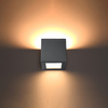 Nástenné svietidlo Nástenné svietidlo E27 Square cube Grey Modern Leo Sollux
