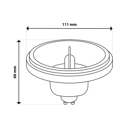 LED žiarovka GU10 reflektor ES111 10W = 75W 1055lm 4000K neutrálna biela 24° Stmievateľná strieborná LUMILED