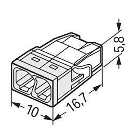 Sada rýchloupínacích tvaroviek 100x 2273-202 pre drôt 2x0,5-2,5 mm