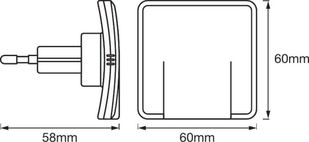 LED zásuvka Orientácia Nočné svetlo 3000K teplá biela so súmrakom Senzor pohybu Biela Lunetta Ledvance