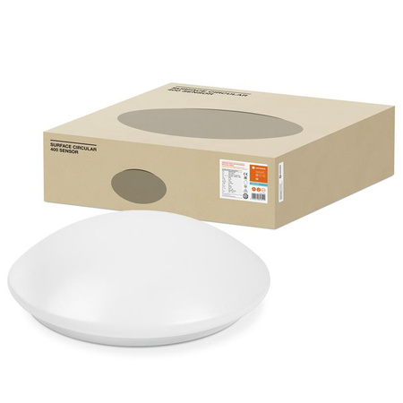 Plafond LED stropné svietidlo 24W 1920lm 4000K, neutrálna biela so súmrakovým snímačom pohybu Povrchová montáž biela 40cm Povrch Ledvance