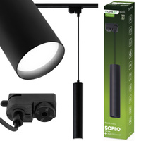 Závesné závesné svietidlo Rail 29cm Reflektor GU10 LED SOPLO Black LUMILED