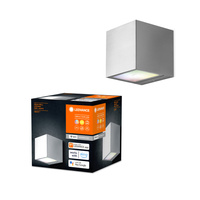Vonkajšia záhradná LED nástenná lampa 14W 550lm 3000K, teplá biela RGBW Top Down Stmievateľná IP44 Silver SMART+ WiFi Brick Ledvance