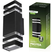 Záhradné nástenné svietidlo zhora nadol GU10 Black PROTEA LUMILED