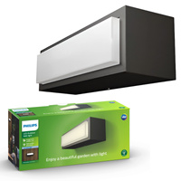 Záhradné nástenné svietidlo Vonkajšie fasádne svietidlo LED 4,5 W 500 lm 4000 K IP44 antracit Stratosphere Philips