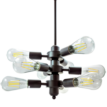 Stropné závesné svietidlo 9x E27 Black Orebro Sanico Goldlux