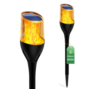 LED solárna vonkajšia záhradná lampa IGNIS 64 cm LUMILED s efektom plameňa