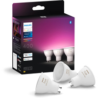3x LED žiarovka GU10 reflektor 4,2W = 50W 400lm 2000-6500K CCT + RGB SMART Smart Bluetooth ZigBee Biela a farebná atmosféra Philips HUE