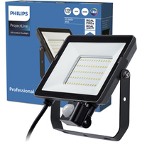 LED reflektor 30W 2700lm 3000K IP65 so senzorom pohybu a súmraku čierny ProjectLine Philips