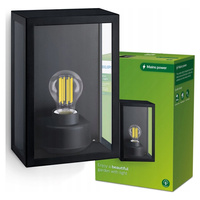 Záhradné nástenné svietidlo Vonkajšie fasádne svietidlo E27 IP44 čierne Alzor Philips