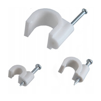 Káblový úchyt s drôteným klincom Okrúhly FLOP 8 mm biely