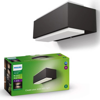 Záhradné nástenné svietidlo Vonkajšia fasádna LED lampa 9W 1000lm 2700K IP44 Anthracite Stratosphere Philips