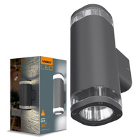 Vonkajšie nástenné svietidlo IP54 2x GU10 Grey BRUNO Videx