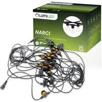 Záhradná vonkajšia svetelná reťaz Girland 20m 20xE27 NARCI Lumiled