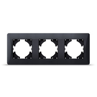 Horizontálny rám pre zásuvky Trojitá povrchová montáž Čierna BINERA VIDEX