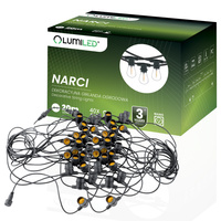 Záhradná svetelná reťaz Girland Outdoor 20m 40xE27 NARCI LUMILED