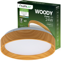 Plafond LED povrchové stropné svietidlo WOODY 24W 4000K Round IP44 32cm LUMILED