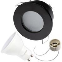 Zapustené halogénové svietidlo Circular Black AQUS + LED žiarovka GU10 1,5 W 6500K studená biela 120° Lumiled